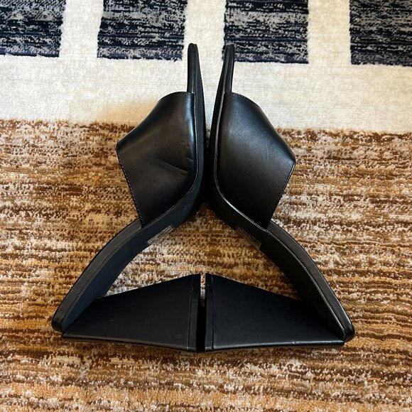 Forever 21 Faux Leather Open Square Toe Heels - 10W - Picture 4 of 6